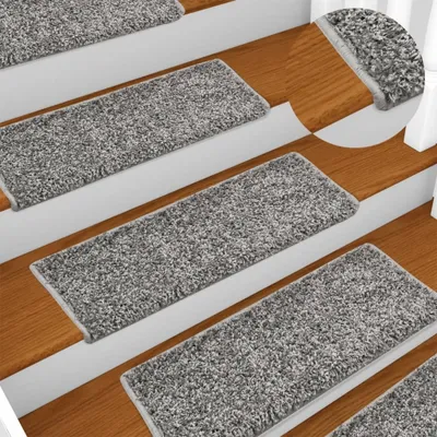 Immagine prodotto di The Living Store Tappetini per gradini 10 pezzi 65x21x4 cm Grigio