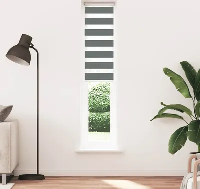 Produktbild von "2026 Promotion" Doppelrollo - Außenrollo - Dunkelgrau 45x230 cm Stoffbreite 40,9 cm Polyester - Rollos CC24313