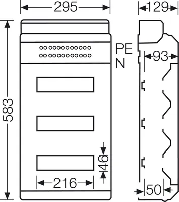 Produktbild von HENSEL HENS Automaten-Gehäuse KV9336 3RHG 36 TE IP65