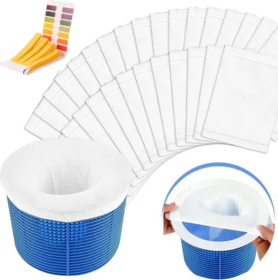 Produktbild von Pool Skimmer Socken, 30 Stück Pool Skimmer Netz für Skimmer Korb Schwimmbad Pool Filter Netz Filtersocken Skimmer Filter Netz für Oberflächenskimmer Entfernt Schlacken, Blätter, Haare, Pollen