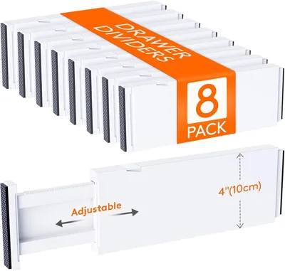 8er-Pack Ladeverdelers, Kunststoff, 10 cm, verstellbar 28-44,5 cm
