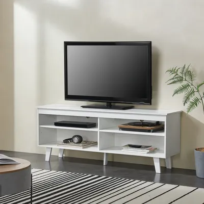 Obrázek produktu pro Televizní stolek "Stenløse" se 4 policemi 150 x 38 x 58 cm Bílá