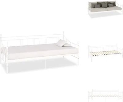 Produktbild von vidaXL Tagesbett-Rahmen Weiß Metall 90×200 cm -  Betten & Bettgestelle