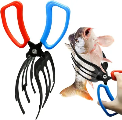 Productafbeelding van Metalen visklem - Visgereedschap tang - Vis vangen - Duurzaam metaal - 21 cm - Rood blauw