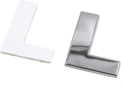 Produktbild von Metall L Buchstabe Alphabet Aufkleber Emblem Abzeichen Abziehbild Auto silbern