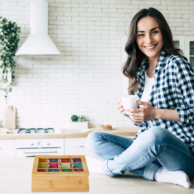 Obrázok produktu pre Bambusová čajová krabička s 12 priehradkami RD32112