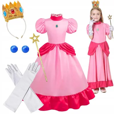 Produktbild von Hopki Prinzessin Peach Kostüm Super Mario für Ball Set 110-116 cm