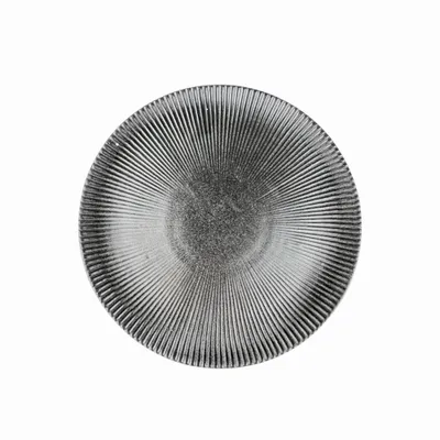 Produktbild von Speiseteller Neri mit Rillenstruktur Ø 29 cm Schwarz Steingut