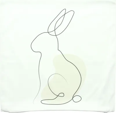 Produktbild von Kissenhülle Hase Modern 45x45cm weiß Samtoptik – Osterkissen