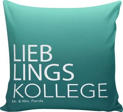 Produktbild von Mr. & Mrs. Panda Sofakissen 40x40 Kollege - Aquarellblau - Geschenk, Arbeit, Spruch, Dankeschön, Dekokissen Sofa, Arbeitskollege, zier kissen, Kuschelkissen, Kuschel