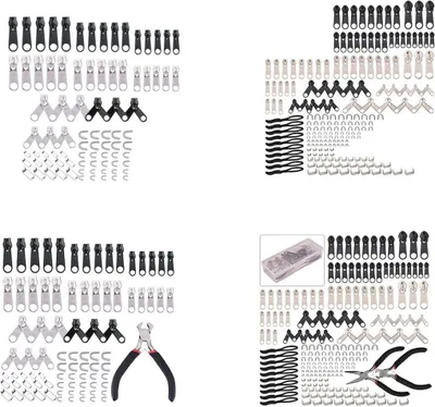 Produktbild von 84 - 197 teilig Reißverschluss Reparatur Set Zipper Schieber Metall Reparaturset