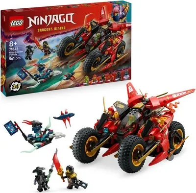 Produktbild von LEGO NINJAGO Ninja-Kampffahrzeug, 3-in-1 Bauset, 71844, 8+ Jahre, 6 Minifiguren