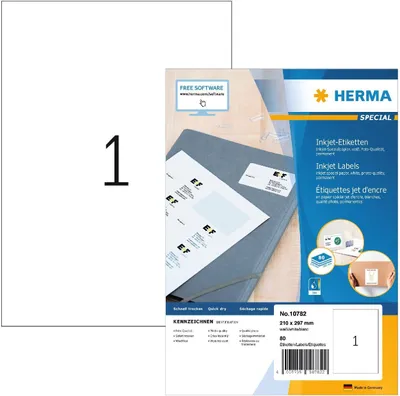 Produktbild von HERMA 10782, Gestanztes Etikett, 21 cm, 29,7 cm, 1 Stück(e)