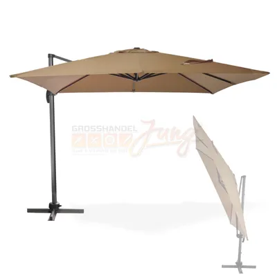 Produktbild von Alu-Hängesonnenschirm 300x300 cm Verona, khaki