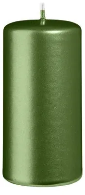 Produktbild von Stumpenkerzen Metallic Matt Dunkelgrün 100 x Ø 50 mm, 12 Stück