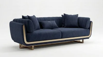 Zdjęcie produktu dla Nowoczesna, trziosobowa sofa, zestaw wypoczynkowy, elegancki design, kolor beżowy