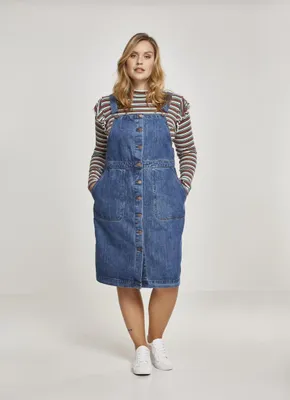 Produktbild von Urban Classics Ladies Denim Dungarees Dress TB2368, color:ocean blue, size:5XL