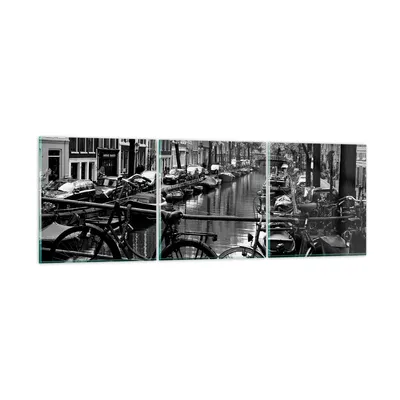 Produktbild von Bilder auf glas - Holland Kanal - 120x40cm - Glasbilder - Wandbilder - Bilder - Kunstdruck - zum Aufhängen bereit - Wanddekoration aus Glas - Glas Bilder - Wandbild auf Glas - 3 Teile - GCA120x40-3516