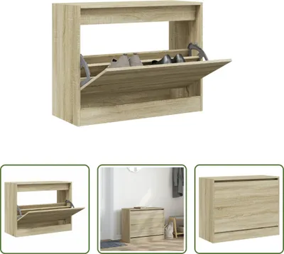 Obrázek produktu pro The Living Store botník Sonoma dub 80x34x63 cm materiál na bázi dřeva
