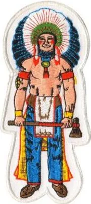 Produktbild von Aufnäher Patches Indianer mit Tomahawk Gr. ca. 5,8 x 13,3 cm 20583