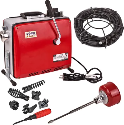 Produktbild von Rohrreinigungsgerät Rohrreinigungsmaschine Rohrreiniger Set 390 W 400U/min