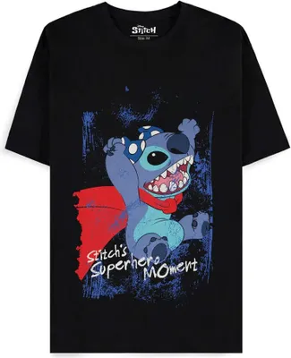 Produktbild von Lilo & Stitch T-Shirt - Stitch Superheld Moment (Schwarz) XL