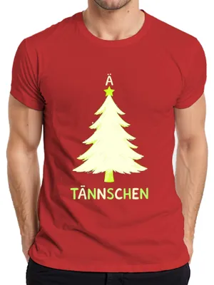 Zdjęcie produktu dla Ä TÄNNSCHEN Christmas Tree Śmieszna świąteczna koszulka męska dla dzieci, czerwony, S
