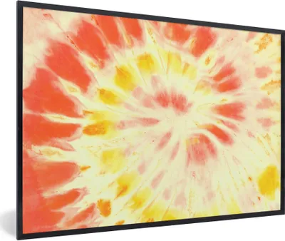 Produktbild von MuchoWow® Gerahmtes Poster Sommer - Krawattenfärbung - Rot 90x60 cm - Poster mit Schwarzem Bilderrahmen Wandposter Rahmen Foto Bilder - Fotorahmen - Foto-Plakat