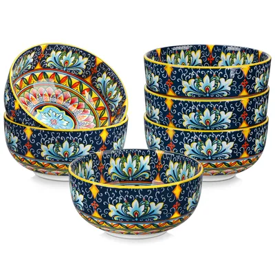 Produktbild von Vancasso 6-teilig Porzellan Schüssel, Schale-Set, Müslischalen, Pasta-Schale, Snack-Schale, böhmischer Stil