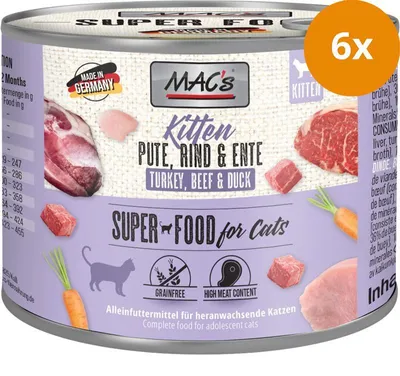 Produktbild von MAC's KITTEN PUTE, RIND, ENTE, Kitten, Truthahn, 200 g