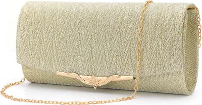 Produktbild von Damen Clutch, Glitzer Abendtasche Umhängetasche Handtasche mit Abnehmbarer Kette Elegante Envelope Tasche für Abschlussball, Hochzeit, Party