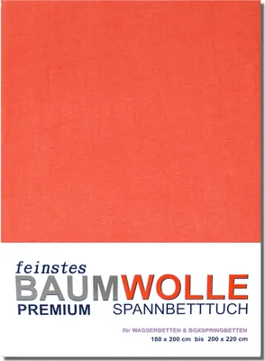 Produktbild von Baumwolle-Jersey-Spannbetttuch 180 bis 220 cm YAFFA ORANGE