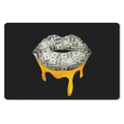 Produktbild von MuchoWow® Mauspad Mousepad Lippen - Geld - Schwarz - Weiß 27x18 cm - Mousepads - Maus Mat - Pad - Mausunterlage - Büroartikel - Desk Matten