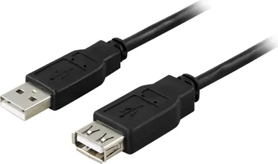 Image de DELTACO Câble USB 2.0 type A mâle - type A femelle 3m, noir