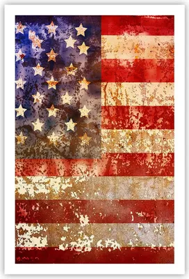 Produktbild von Poster - Poster ohne Rahmen - Amerika Flagge national patriotisch - 61x91,5 cm - Wand Bild - Wanddeko - Wandbilder - Kunstposter - Wandposter - Bilder - Kunstdruck - Wandbild - P2XPA61x91-3084