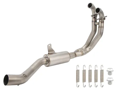 Image de Tuyau d'échappement avant pour moto, 51 mm, acier inoxydable, pièce de rechange pour Aprilia RS660 2020 à 2023, argent