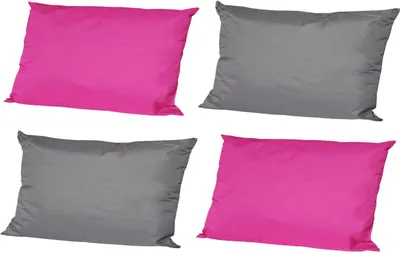 Produktbild von JACK 4x Outdoor Lounge Kissen 30x50cm viele Farben Dekokissen inkl. Füllung Wasserfest Sitzkissen Garten Stuhl, Farbe:2x Anthrazit - 2x Pink