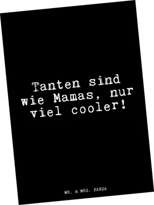 Produktbild von Mr. & Mrs. Panda Postkarte Tanten sind wie Mamas,... - Schwarz - Geschenk, Grußkarte, Mama, Mutti, Tante, Sprüche, Ansichtskarten, Postkarten, Ansichtskarte, bildkarte