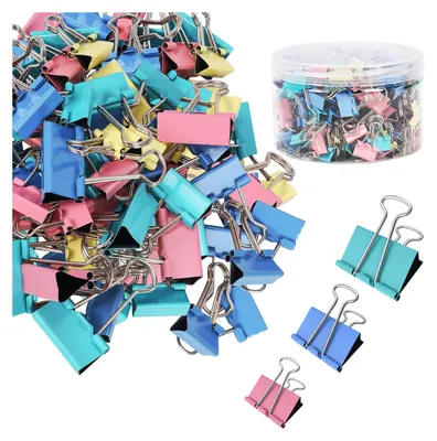 Produktbild von Belle Vous Klemmen Metall (150 Stück) - Kleine, Mittlere und Große Büroklammern - Papierklammern in Verschiedenen Farben - Stationary Supplies für