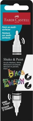 Produktbild von Acrylmarker "Shake&Paint", weiß, 1,0/3,0 mm, doppelseitig, FABER-CASTELL 285511
