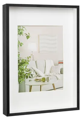 Zdjęcie produktu dla Ramka 3D ALU-BOX Czarna 30x40 aluminiowa z passe-partout stojąca wisząca