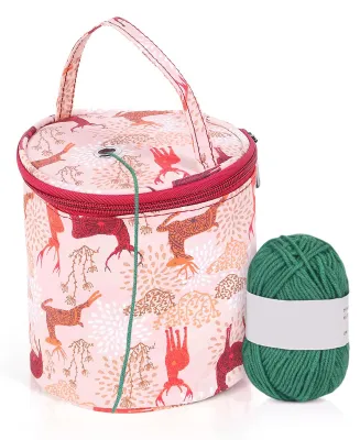 Produktbild von Stricktasche Handarbeitstasche für Stricken, Mini Garntasche, Garntasche für Kinder und Anfänger, Strick- und Häkelzubehör, Mini Aufbewahrungstasche für Wolle, Häkelzubehör, Häkelnadel