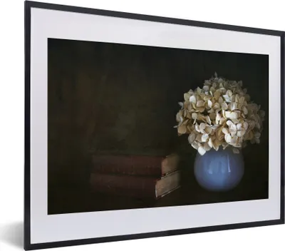 Produktbild von MuchoWow® MuchoWow® Gerahmtes Poster Hortensie - Stilleben - Blumen 40x30 cm - Poster mit zchwarzem Bilderrahmen - Bilderrahmen - Poster im Rahmen
