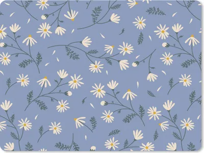 Produktbild von MuchoWow® Mauspad Mousepad Blumen - Muster - Gänseblümchen 40x30 cm - Mousepads - Maus Mat - Pad - Mausunterlage - Anti Rutsch
