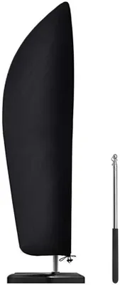 Produktbild von Ibenzoa® Sonnenschirm-Schutzhülle 210D Oxford 265 cm – wasserdicht & UV-beständig, für Schirme Ø 2–4 m, mit Edelstahl-Teleskopstange, Reißverschluss & Kordel