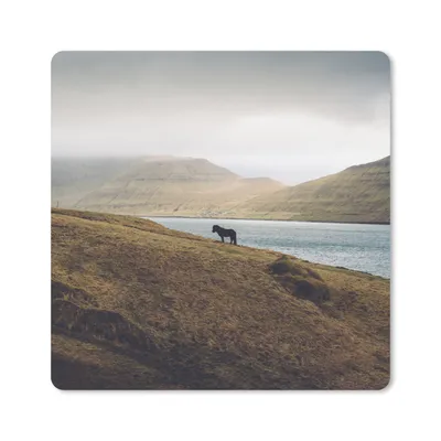 Produktbild von MuchoWow® Mauspad Mousepad Pferd - Berg - Landschaft 30x30 cm - Mousepads - Maus Mat - Pad - Mausunterlage - Gaming