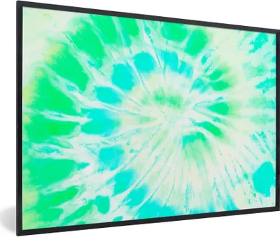 Produktbild von MuchoWow® Gerahmtes Poster Krawattenfärbung - Grün - Farbe 90x60 cm - Poster mit Schwarzem Bilderrahmen Wandposter Rahmen Foto Bilder - Fotorahmen - Foto-Plakat