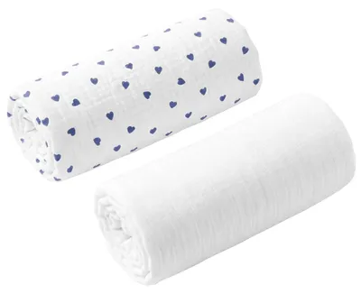 Image de Lot de 2 draps-housses Lovio - 70 x 30 cm - Bleu | par SEVIRA KIDS