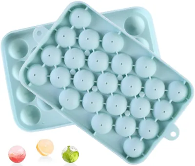 Eiswürfelform aus Silikon, 25 runde Fächer, stapelbar, BPA-frei