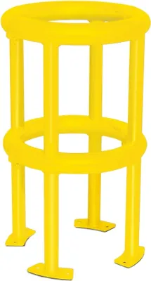 Produktbild von PROREGAL Großer Rohrschutz-Bügel 360° zur Bodenmontage | Innenmaß HxBxT 60x25,4x25,4cm | Feuerverzinkter & Kunststoffbeschichteter Stahl | Schwarz-Gelb